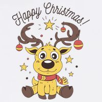 Happy Christmas Reindeer Holiday T-Shirt