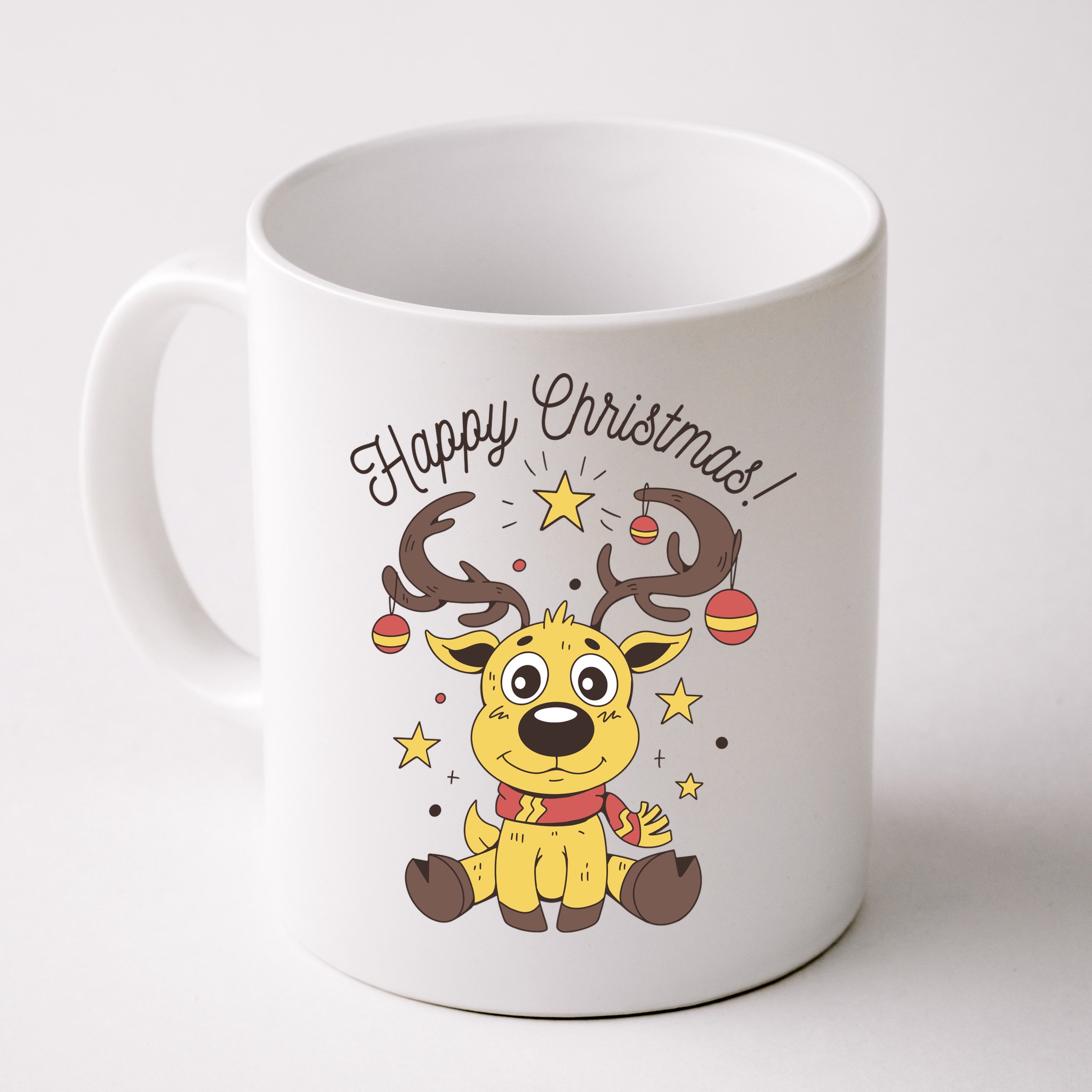 Happy Christmas Reindeer Holiday Mug