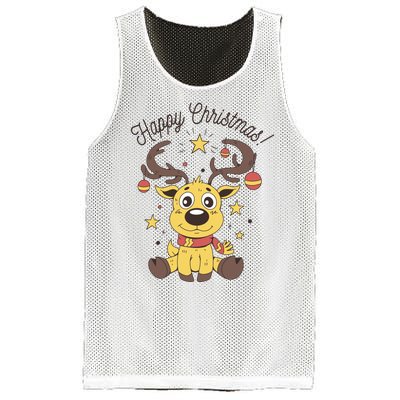 Happy Christmas Reindeer Holiday Mesh Reversible Basketball Jersey Tank