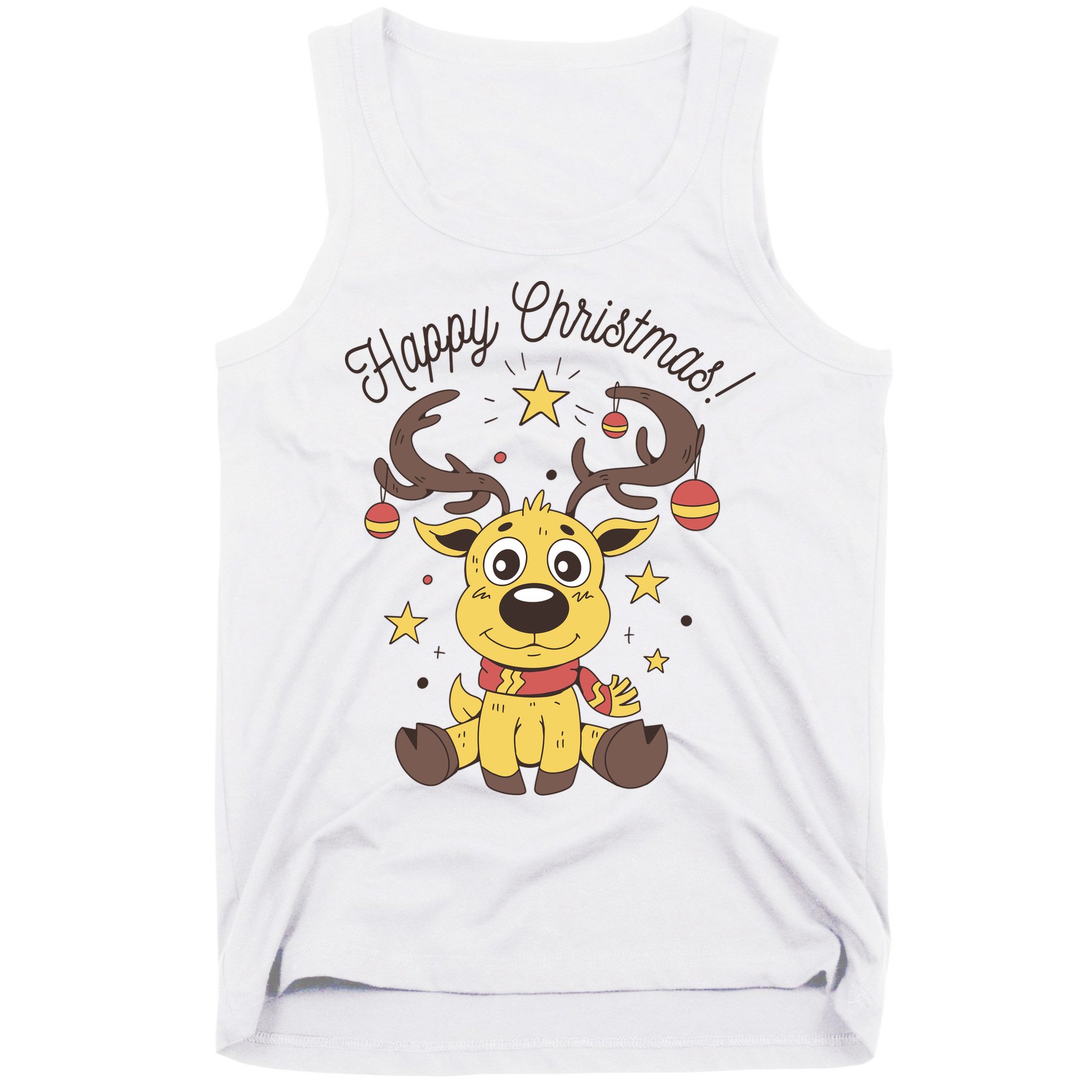 Happy Christmas Reindeer Holiday Tank Top