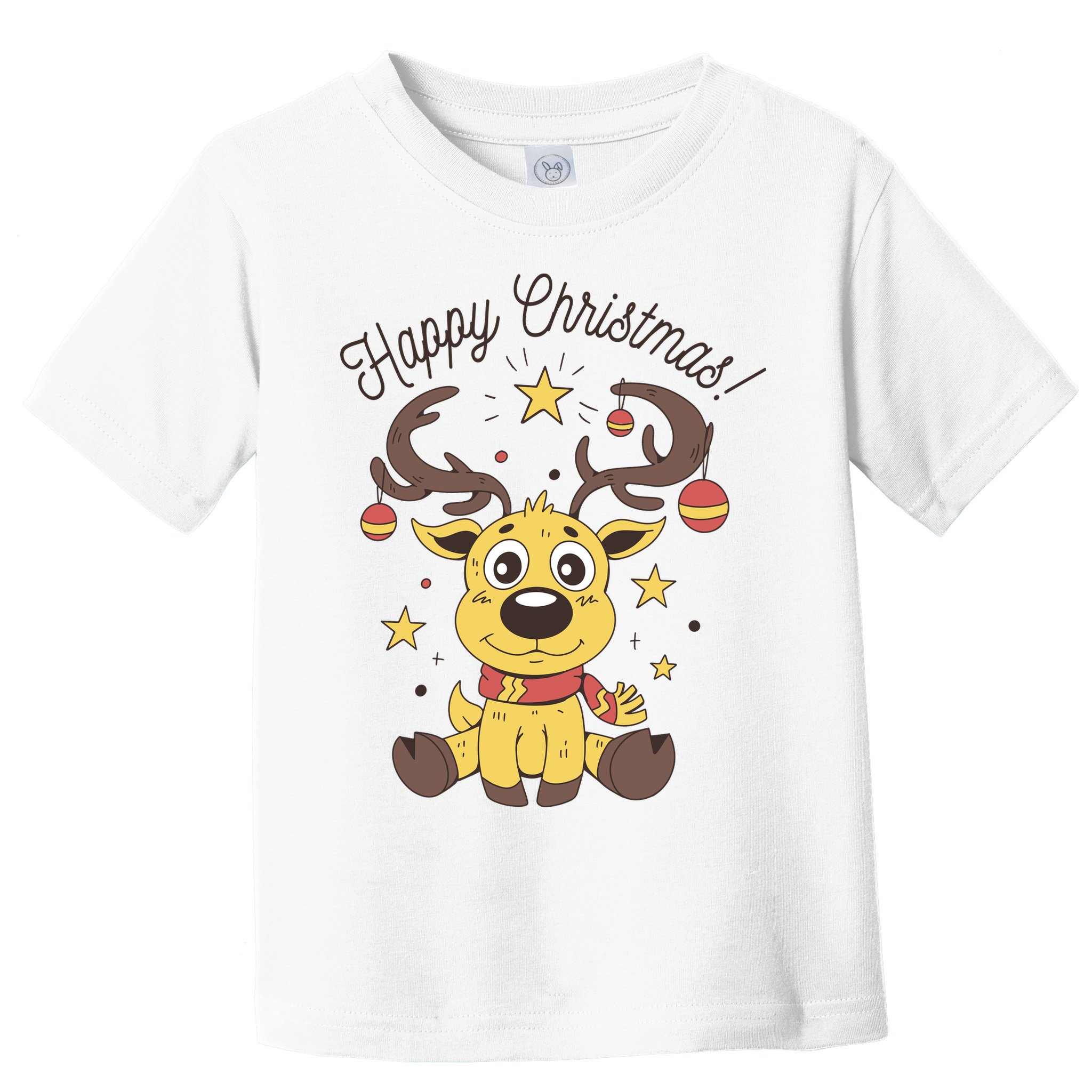 Happy Christmas Reindeer Holiday Toddler T-Shirt