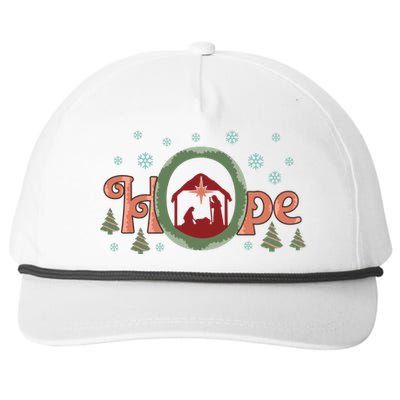 Hope Christian Retro Christmas Religious Faith Bible Verses Graphic Plus Size Snapback Five-Panel Rope Hat