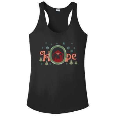 Hope Christian Retro Christmas Religious Faith Bible Verses Graphic Plus Size Ladies PosiCharge Competitor Racerback Tank