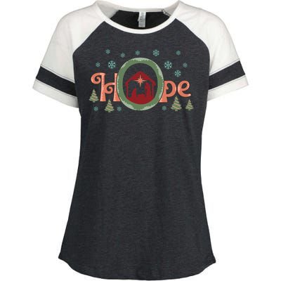 Hope Christian Retro Christmas Religious Faith Bible Verses Graphic Plus Size Enza Ladies Jersey Colorblock Tee