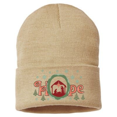 Hope Christian Retro Christmas Religious Faith Bible Verses Graphic Plus Size Sustainable Knit Beanie