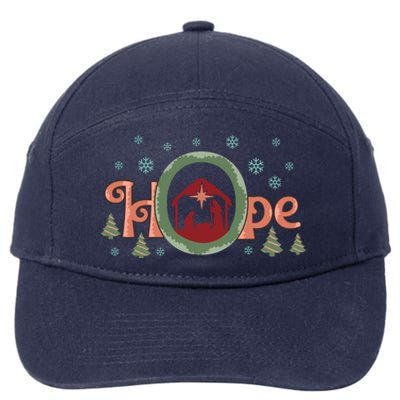 Hope Christian Retro Christmas Religious Faith Bible Verses Graphic Plus Size 7-Panel Snapback Hat