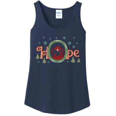 Hope Christian Retro Christmas Religious Faith Bible Verses Graphic Plus Size Ladies Essential Tank