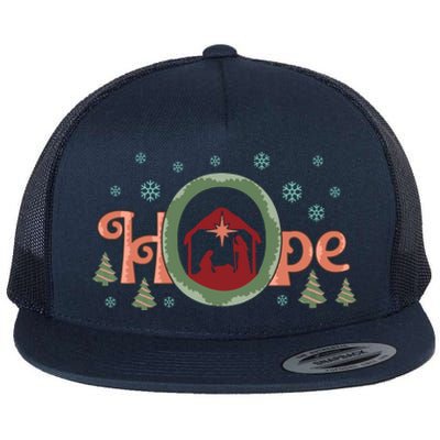 Hope Christian Retro Christmas Religious Faith Bible Verses Graphic Plus Size Flat Bill Trucker Hat