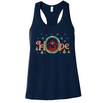 Hope Christian Retro Christmas Religious Faith Bible Verses Graphic Plus Size Women's Racerback Tank