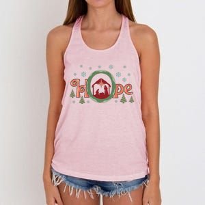 Hope Christian Retro Christmas Religious Faith Bible Verses Graphic Plus Size Women's Knotted Racerback Tank