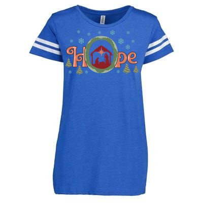 Hope Christian Retro Christmas Religious Faith Bible Verses Graphic Plus Size Enza Ladies Jersey Football T-Shirt