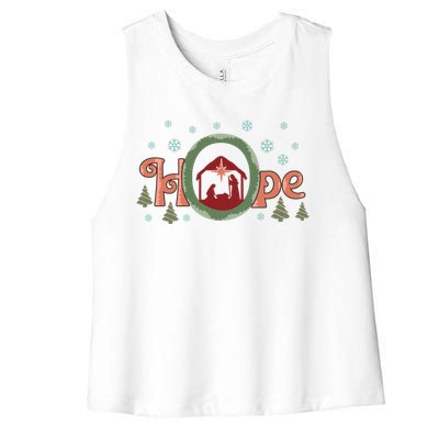 Hope Christian Retro Christmas Religious Faith Bible Verses Graphic Plus Size Women's Racerback Cropped Tank