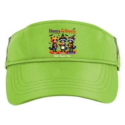 Hallothanksmas Cute Raccoon Halloween Christmas Thanksgiving Adult Drive Performance Visor