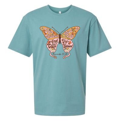 Her Children Rise Up And Call Her Blessed Sueded Cloud Jersey T-Shirt