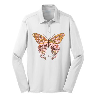 Her Children Rise Up And Call Her Blessed Silk Touch Performance Long Sleeve Polo