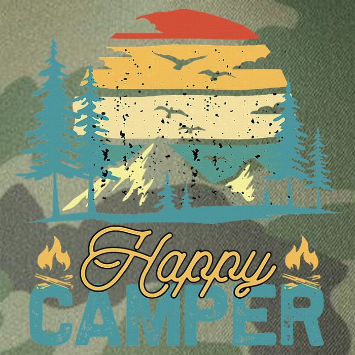 Happy Camper Retro Matching Camping Crew Legacy Tie Dye Trucker Hat