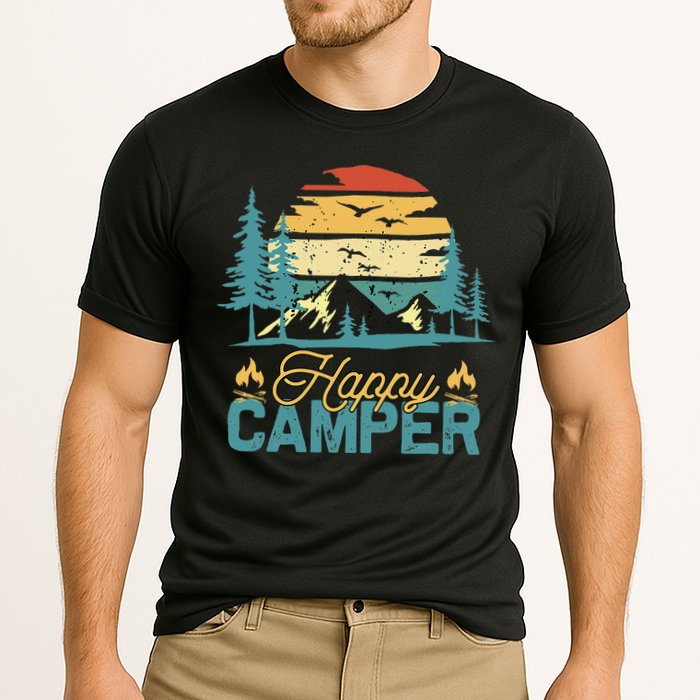 Happy Camper Retro Matching Camping Crew Performance Shirt