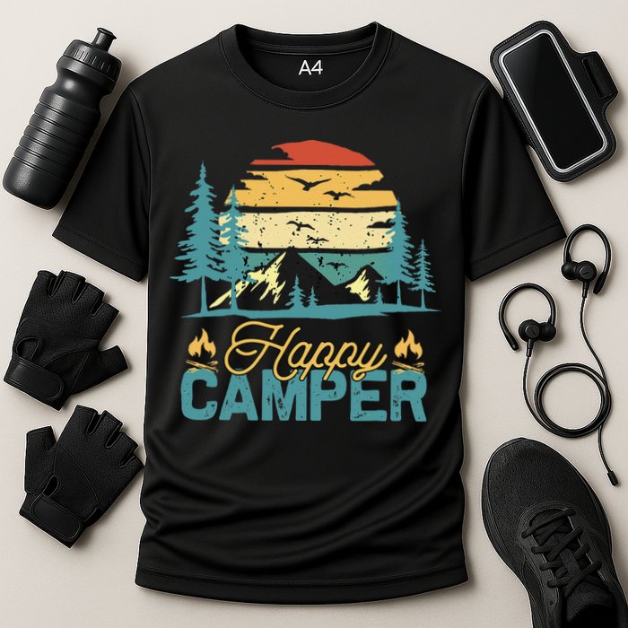Happy Camper Retro Matching Camping Crew Performance Shirt