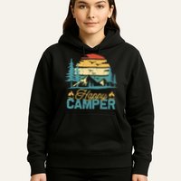 Happy Camper Retro Matching Camping Crew Hoodie