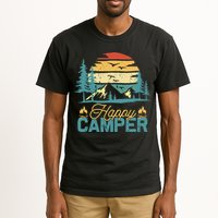 Happy Camper Retro Matching Camping Crew Tall T-Shirt
