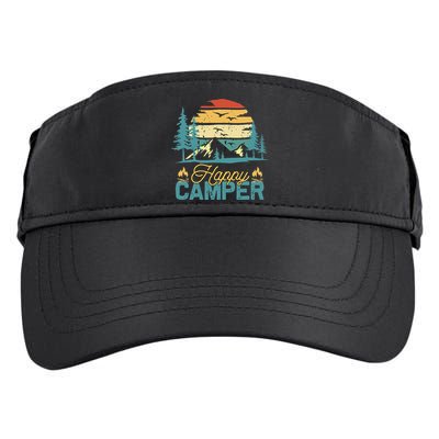 Happy Camper Retro Matching Camping Crew Adult Drive Performance Visor