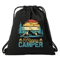 Happy Camper Retro Matching Camping Crew Drawstring Bag