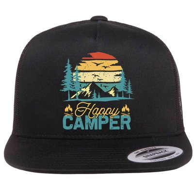 Happy Camper Retro Matching Camping Crew Flatbill Hat