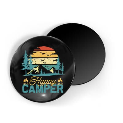 Happy Camper Retro Matching Camping Crew Magnet