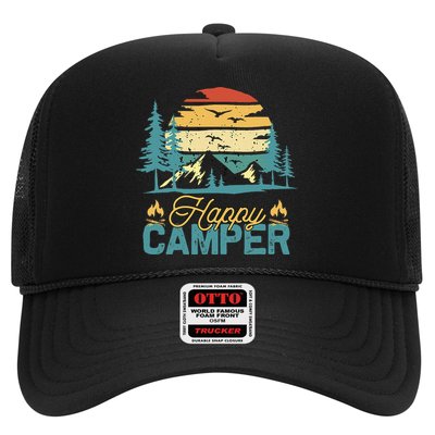 Happy Camper Retro Matching Camping Crew Trucker Hat