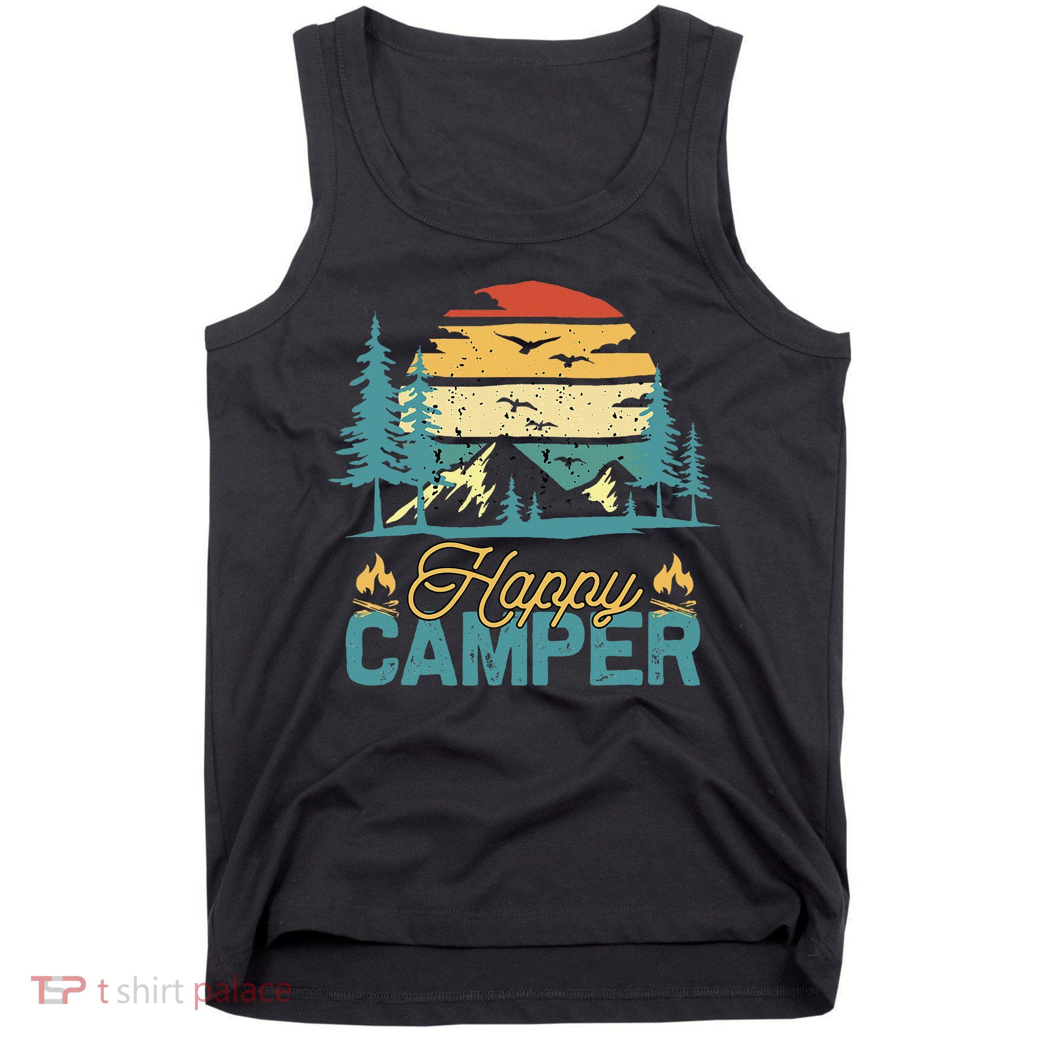 Happy Camper Retro Matching Camping Crew Tank Top