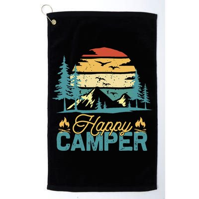 Happy Camper Retro Matching Camping Crew Golf Towel