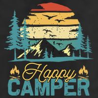 Happy Camper Retro Matching Camping Crew Golf Towel