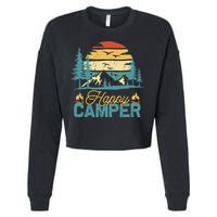 Happy Camper Retro Matching Camping Crew Cropped Pullover Crew