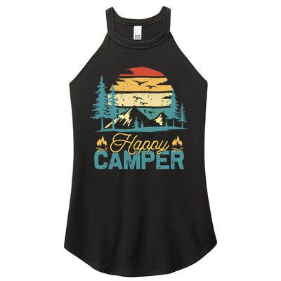 Happy Camper Retro Matching Camping Crew Women's Perfect Tri Rocker Tank