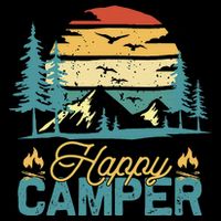 Happy Camper Retro Matching Camping Crew Wool Snapback Cap