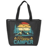 Happy Camper Retro Matching Camping Crew Zip Tote Bag