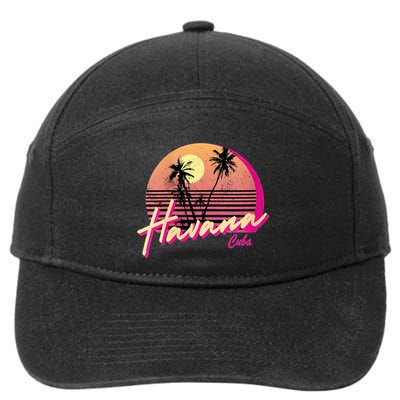 Havana Cuba Retro California Beach Sunset 7-Panel Snapback Hat