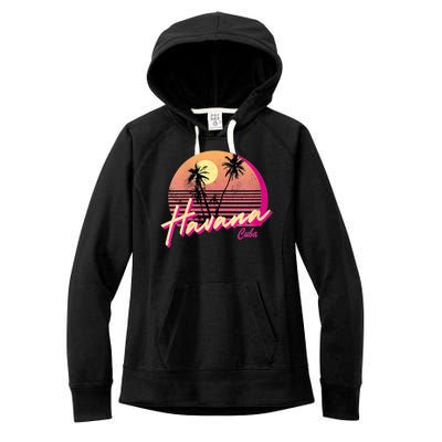 Havana Cuba Retro California Beach Sunset Women's Fleece Hoodie