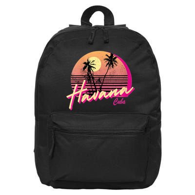 Havana Cuba Retro California Beach Sunset 16 in Basic Backpack