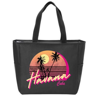 Havana Cuba Retro California Beach Sunset Zip Tote Bag