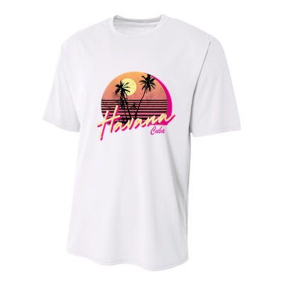 Havana Cuba Retro California Beach Sunset Youth Performance Sprint T-Shirt