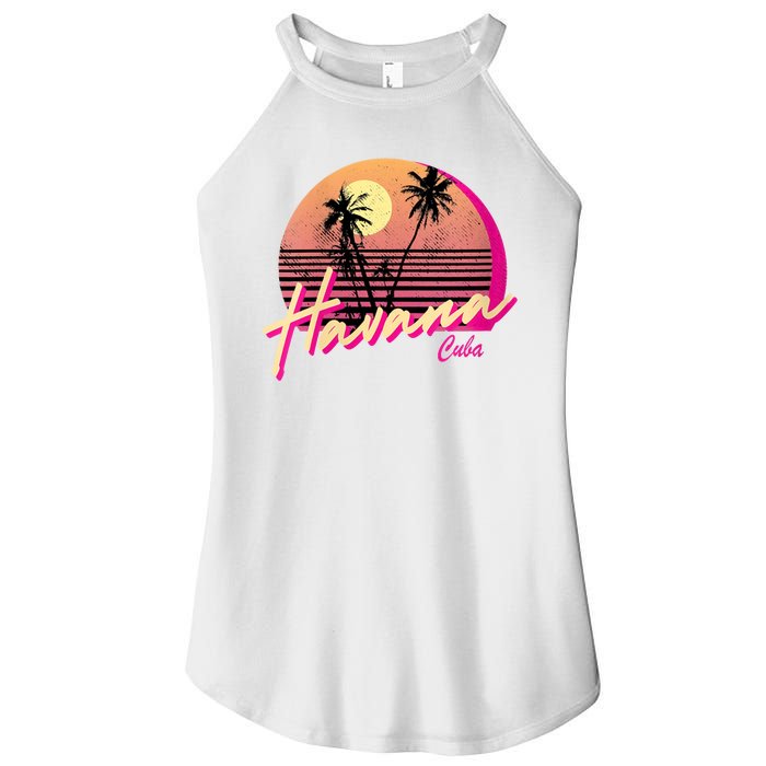 Havana Cuba Retro California Beach Sunset Women’s Perfect Tri Rocker Tank