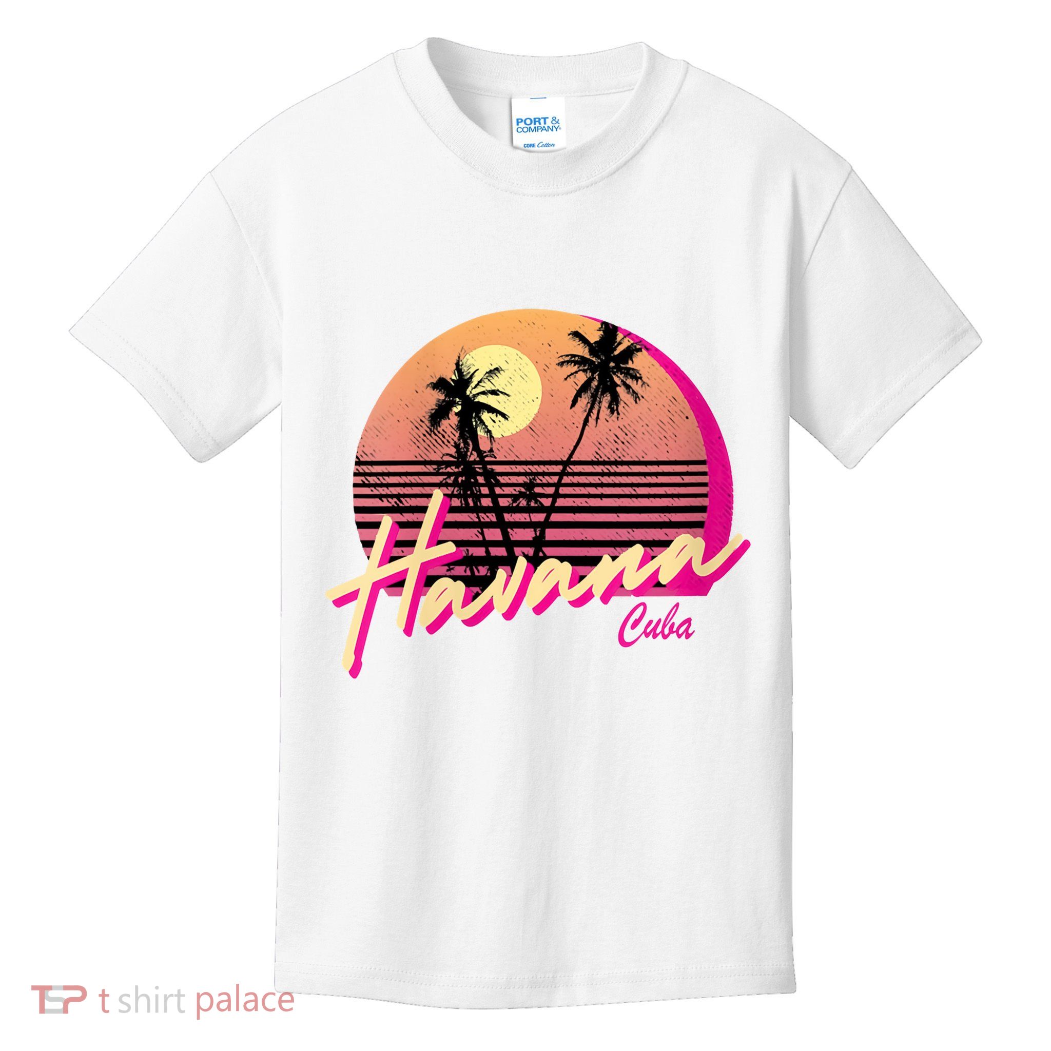 Havana Cuba Retro California Beach Sunset Kids T-Shirt