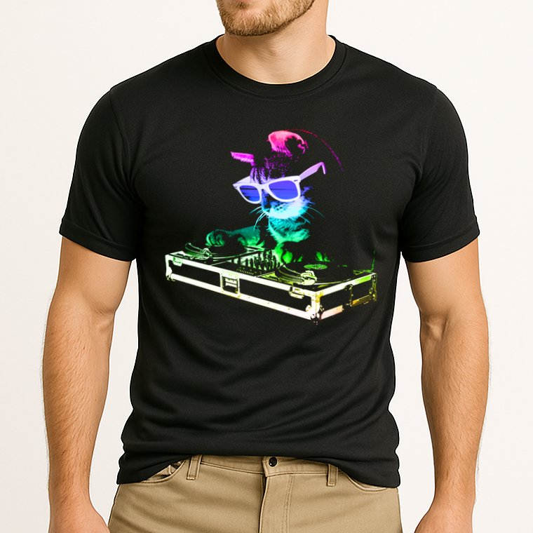 House Cat (Rainbow Dj Cat Kitty) Great Gift Cooling Performance Crew T-Shirt