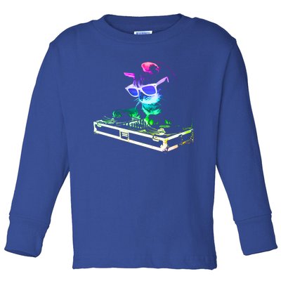 House Cat (Rainbow Dj Cat Kitty) Great Gift Toddler Long Sleeve Shirt