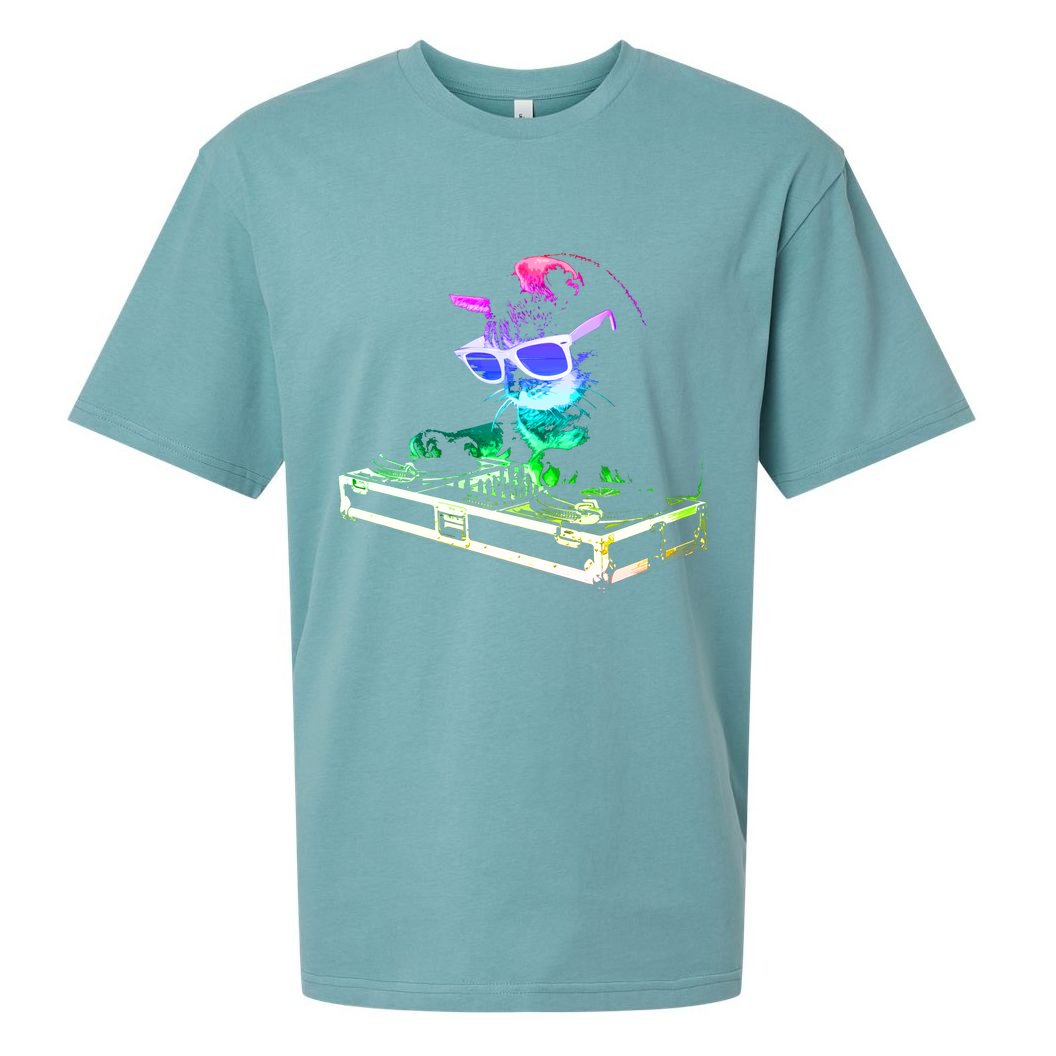 House Cat (Rainbow Dj Cat Kitty) Great Gift Sueded Cloud Jersey T-Shirt