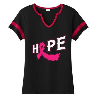 Hope Cancer Ribbon World Cancer Day Motivation Ladies Halftime Notch Neck Tee