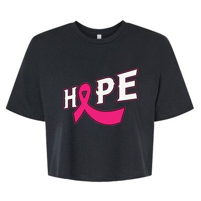 Hope Cancer Ribbon World Cancer Day Motivation Bella+Canvas Jersey Crop Tee