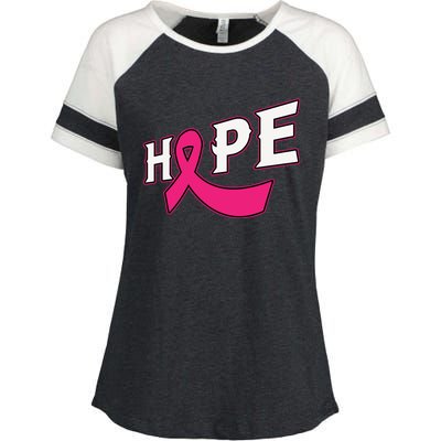 Hope Cancer Ribbon World Cancer Day Motivation Enza Ladies Jersey Colorblock Tee