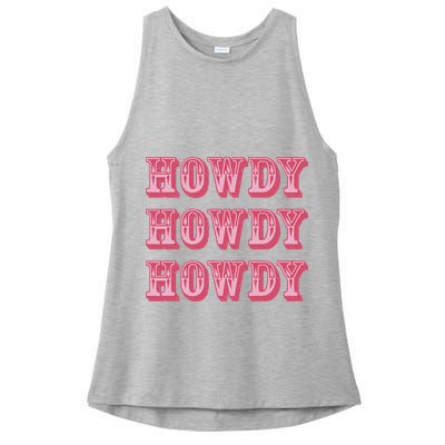 Howdy Cowgirl Retro Vintage Country Western Yeehaw Cowgirl Ladies PosiCharge Tri-Blend Wicking Tank